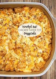 Give milk and ranch dressing mix one last stir and then pour over layers in the slow cooker. Cracked Out Chicken Tater Tot Casserole Plain Chicken