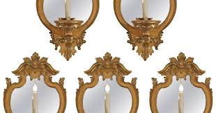 Italian Late 18th Century Gold Polychrome And Mecca Mirrored Sconces In 2020 With Images Sconces Modern Wall Lights Mirror