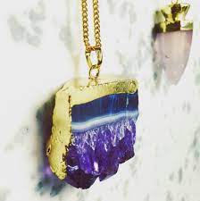 Elemental Amethyst Geode Slice Necklace By Azuni London Geode Jewelry Amethyst Geode Jewelry Design