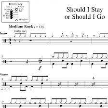 Should I Stay Or Should I Go The Clash Drum Sheet Music Onlinedrummer Com