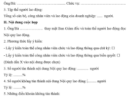 Mẫu Biên bản lấy ý kiến về nội dung Nội quy lao động