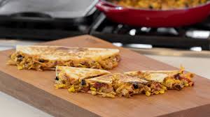 The recipe makes one large quesadilla, so make sure to increase the ingredients for each person. Chicken Quesadilla With Black Beans And Corn Recipe
