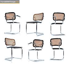 The iconic contemporary piece, one of radical design thinking, is finished designed in 1928, marcel breur's simple yet outstanding cesca side chair has a rare simplicity in its design. Marcel Breuer Cesca Chairs Vintage Chrome Wicker And Black
