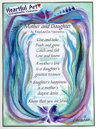 Mother And Daughter 5x7 Original Poem Poster Inspirational Family Mom Mother S Day Girl Baby Shower Gift Heartful Art By Raphaella Vaisseau Mother Daughter Quotes Daughter Quotes Mother Poems From Daughter