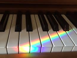 Rainbow Piano Keys Illuminated By A Prism Beam From The Rainbow Sundial On The Window Sill Piano Keys Piano Learn Piano