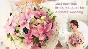 Red and white silk christmas wedding bouquet poinsettia rose. Decoration Idea For Florists A Poinsettia Bridal Bouquet Youtube