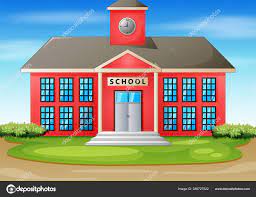 Gambar kartun anak sekolahan sma. Gedung Sekolah Kartun