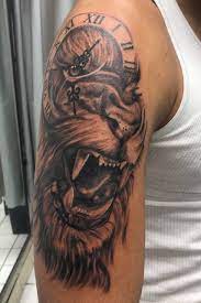 15 Lion And Clock Tattoo Designs Cool Lion Clock Tattoos In 2021 Clock Tattoo Clock Tattoo Designs Clock Tattoo Design