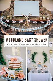 How do you decorate a baby shower? Modern Woodland Themed Baby Shower Pretty My Party