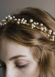 Primavera Circlet In 2021 Hair Accessories Pearl Pearl Bridal Headpiece Gold Headpiece Wedding