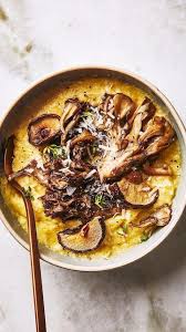Oven Polenta With Roasted Mushrooms And Thyme Recipe Recipe Thyme Recipes Roasted Mushrooms Recipes