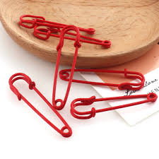 Red Color Safety Pins 50*14mm Large Pins Jewelry Earring Pins Unique Design  Metal Safety Pins for Women Garment Fashion Design Pins 30pcs