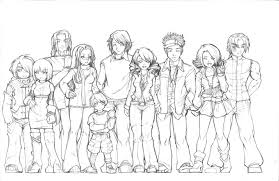 You can find here 6 free printable coloring pages of kawaii anime. Anime Girls Group Coloring Page Coloring Home