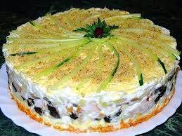 салат из копченой курицы с черносливом и грецкими орехами Sloenyj Zakusochnyj Tort S Kopchyonoj Kuricej Chernoslivom I Shampinonami Ingredienty Kopchyonaya Kurica 400 G Chernosliv 100 Kulinarnye Recepty Salat