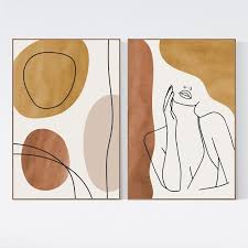 Abstract Face And Body Line Art Print Set Of 2 Woman Single Etsy Face Line Drawing Abstract Line Art Art Print Set