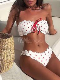 Costume Da Bagno 2021 Bikini Sexy Senza Spalline Costume Da Bagno A Due Pezzi Smerlato Per Donna Milanoo Com