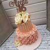 Pink and gold birthday cake. 1