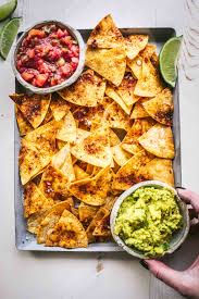 Learn how to make homemade tortilla chips. Homemade Baked Tortilla Chips Healthy Delicious
