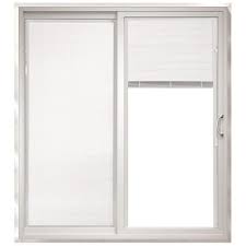 Thermastar By Pella 72 In X 80 In Blinds Between The Glass Vinyl Left Hand Sliding Double Door Sliding Patio Door Lowes Com In 2020 Patio Doors Sliding Door Blinds Sliding Patio Doors