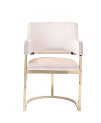 Modrest Tulsa Modern Cream Velvet Gold Dining Chair In 2020 Gold Dining Chairs Gold Dining Dining Chairs