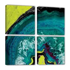 Ocean inspired original blue and gold geode with glass and swarovski crystal glitter resin painting on canvas#. Artwall Geode Iii By Chandler Chase Unframed Canvas Wall Art 0cch055e3636w The Home Depot