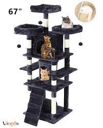 Would these cat trees look good when company comes to visit? Viagdo 67 In Multi Level Cat Tree For Large Cats Stable Cat Tower Condo Furniture With Scratching Posts 3 Plush Perc Cat Tree Condo Cat Tower Luxury Cat Tree