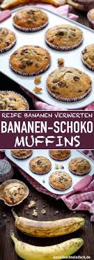 Einfache Bananen Schoko Muffins Emmikochteinfach Rezept Schokomuffins Schoko Bananen Muffins Muffins Backen