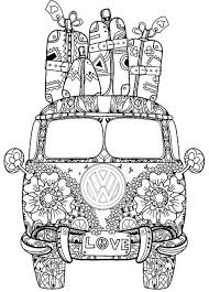 The png version includes a transparent background. Flower Power Vw Bus Coloring Page Flowers Power Photos