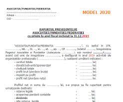 Model Raport PreÈ™edinte Ong La BilanÈ› SituaÈ›ii Financiare La 31 12 2019 Necesar Pentru Dosar Gratuit È™i Orientativ Cabinetexpert Ro Blog Contabilitate
