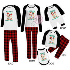 Cute Bluey Family Christmas Pajamas With Dog - Family Christmas Pajamas By  Jenny