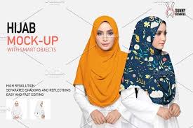 Chiffon Hijab Mockup Set Mockup Hijab Chiffon