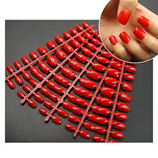 Looking for some trendy red acrylic nails? 120 Pcs Red False Nail Tips Full Cover Short Stiletto Fake Nails Acrylic Gel Press On Nail Buy Online In Greenland At Greenland Desertcart Com Productid 57113146