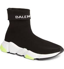 Balenciaga Socks Black And Yellow Balenciaga Hi Speed Logo Sock Sneaker Shoppulp Socks Sneakers Sneakers Black Speed Logo