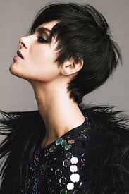 black short hair cut, pixie cut. love it