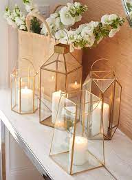 Emerald Glass Lantern In 2021 Gold Lanterns Rustic Wedding Decor Wedding Table Centerpieces
