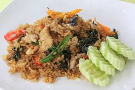 It comes with a sauce on the side that i highly recommend adding to the dish. Fried Rice With Basil Chili And Pork Khao Pad Krapao Moo Stock Photo Picture And Royalty Free Image Image 25559563