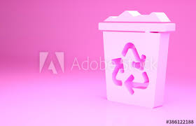 When out of sensor range the lid will automatically close. Pink Recycle Bin With Recycle Symbol Icon Isolated On Pink Background Trash Can Icon Garbage Bin Sign Recycle Basket Sign Minimalism Concept 3d Illustration 3d Render Wall Mural Vector V