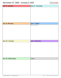 Free printable 2021 weekly calendar planner in pdf, png format. Weekly Calendars 2021 For Word 12 Free Printable Templates