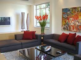Wohnzimmer beleuchtung modern inspirierend tv wand mit beleuchtung. Small Apartment Come With Grey Fabric Modern Small L Shaped Sofa With Red Wohnzimmer Modern Wohnzimmer Design Wohnung Wohnzimmer
