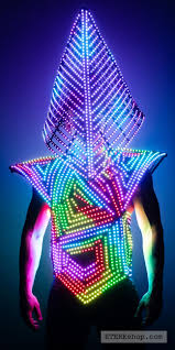 Silent Hill Man Led Light Cage Armor Costume Rainbow Fashion Festival Clothing Light Solutions Etere By Etereshop Led Costume Light Up Dresses Light Up Clothes