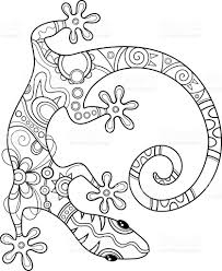Vector Tribal Decorative Lizard Patterned Design Tattoo Animal Coloring Pages Coloring Pages Mandala Coloring