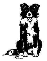 Vintage Porcelain Border Collie Black And White Border Collie Art Border Collie Outline Silhouette Clip Art