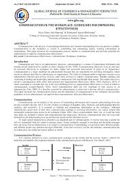 A certain amount of conflict is inevitable in certain environments, because people do have different personalities. Pdf Communication In The Workplace Guidelines For Improving Effectiveness
