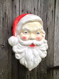 Vintage Blow Mold Santa Head Wall Hanging Santa Head Wall Hanging Blow Molding