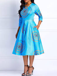 Ericdress African Fashion Ankara Color Block A Line Dress In 2020 African Fashion Dresses Dresses African Wear Dresses