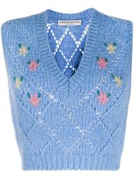 Add to favorites quick view. Alessandra Rich Floral Embroidered Sweater Vest Farfetch Embroidered Sweater Embroidery Sweater Sweater Vest