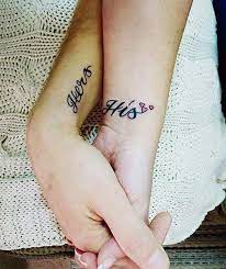 Cute Wrist Tattoos For Couples Hers His Cute Tattoos On Wrist Matching Couple Tattoos Cute Couple Tattoos