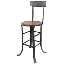 Not only can you choose and kitchen island top material of. Vintage Industrial Rustic Wood And Metal Bar Kitchen Island Stool With Back At 1stdibs