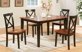 5pc Two Tone Medium Cherry Black Kitchen Table And Chairs Kitchen Table Settings Brown Dining Table Casual Kitchen Table