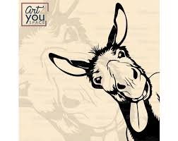 Donkey Svg Files For Cricut Funny Farm Animal Clipart Etsy Animal Clipart Donkey Drawing Farm Animals
